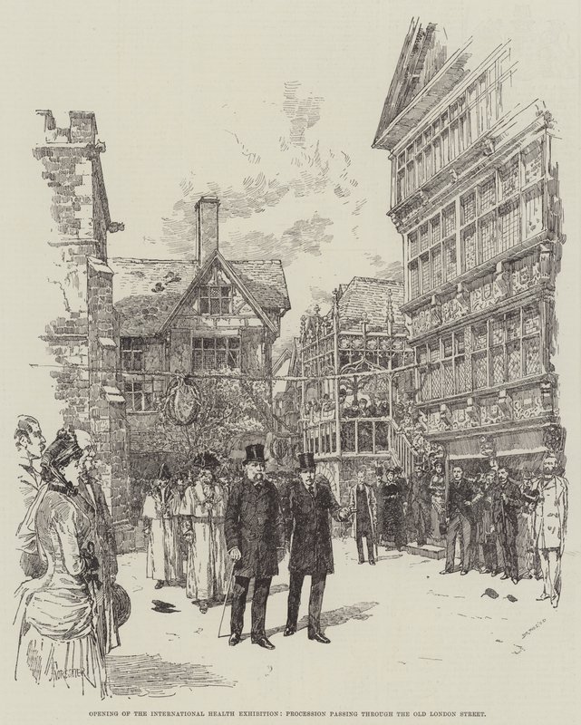 Invigning av den internationella hälsoutställningen, procession som går genom Old London Street av Amedee Forestier