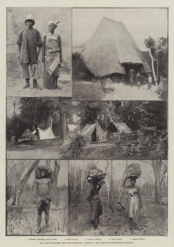 Frågan om gränsen mellan Lagos och Dahomey, scener i det omtvistade baklandsdistriktet av Amedee Forestier