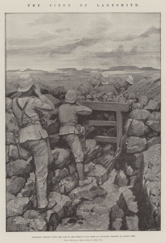 Belägringen av Ladysmith litho av Amedee Forestier