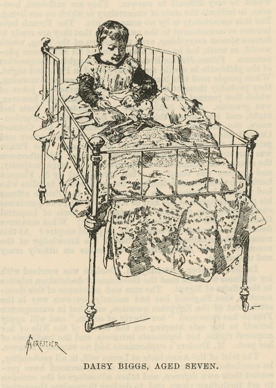 West End Hospital for Paralysis and Epilepsy, Welbeck Street, London: Daisy Biggs, sju år gammal av Amedee Forestier