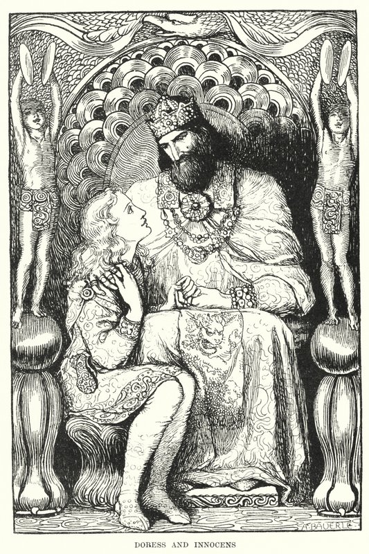 Doress and Innocens (gravyr) av Amelia M. (attr.to) Bowerley or Bauerle