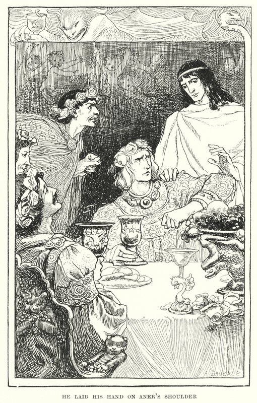 Han lade sin hand på Aners axel (gravyr) av Amelia M. (attr.to) Bowerley or Bauerle