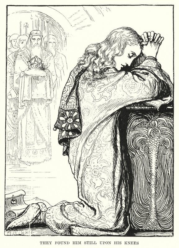 De hittade honom fortfarande på knäna (gravyr) av Amelia M. (attr.to) Bowerley or Bauerle