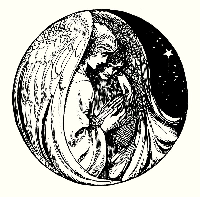 Illustration på titelbladet till Allegories av Frederic W Farrar (gravyr) av Amelia M. (attr.to) Bowerley or Bauerle