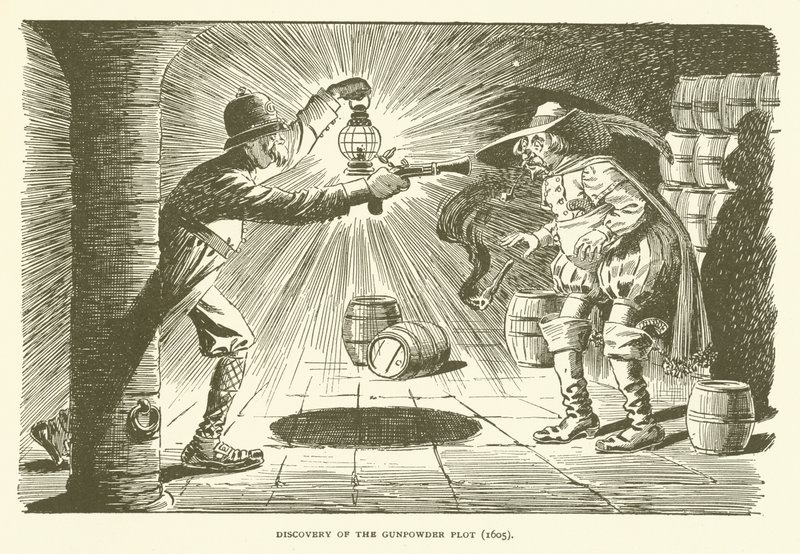 Discovery of the Gunpowder Plot (1605) av American School
