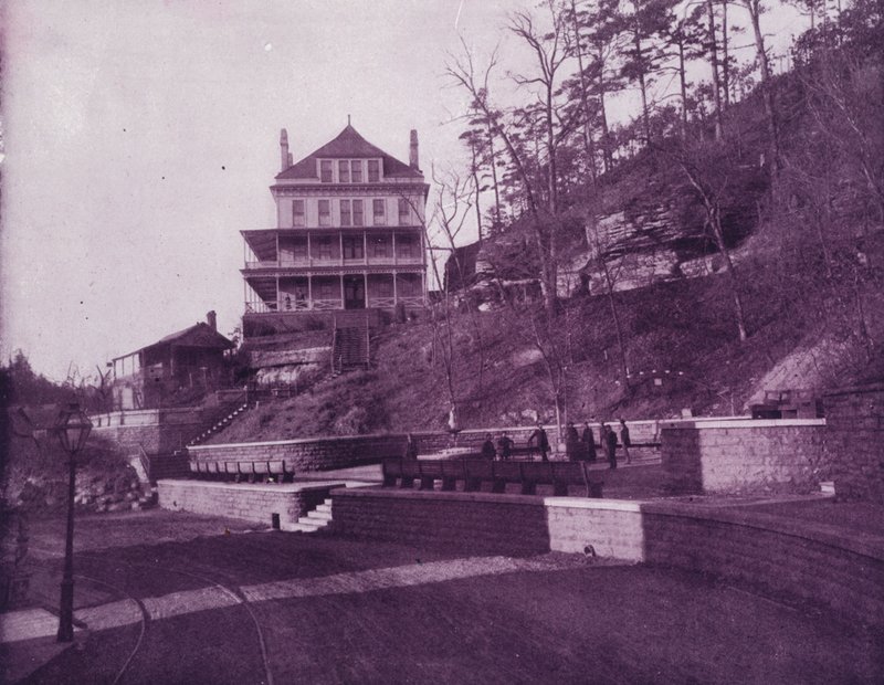Basin Springs, Eureka Springs, Arkansas, på St Louis och San Francisco Railroad (s/v foto) av American Photographer (after)