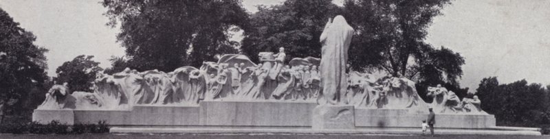 Chicago: The Fountain of Time, Lorado Tafts mästerverk i Washington Park (s/v foto) av American Photographer (after)