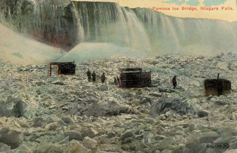 Berömd isbro vid Niagara Falls, New York, USA (färgad bild) av American Photographer (after)