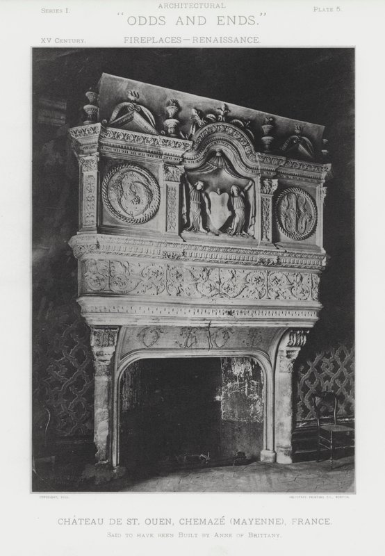 Öppen spis: Chateau De St Ouen, Chemaze, Mayenne, Frankrike (s/v foto) av American Photographer (after)
