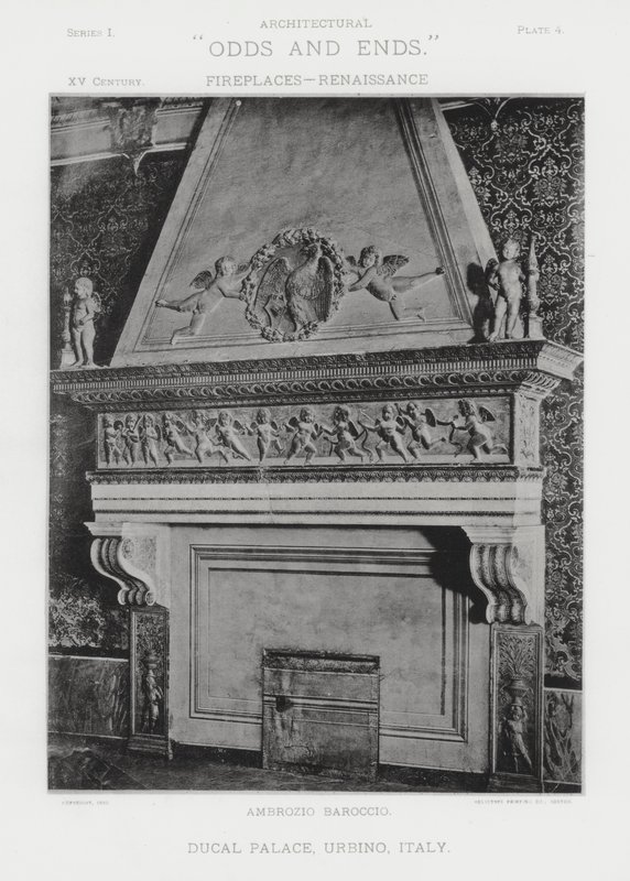 Öppen spis: Ducal Palace, Urbino, Italien (s/v foto) av American Photographer (after)