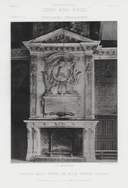 Öppen spis: Grande Salle, Hotel De Ville, Troyes, Frankrike (s/v foto) av American Photographer (after)