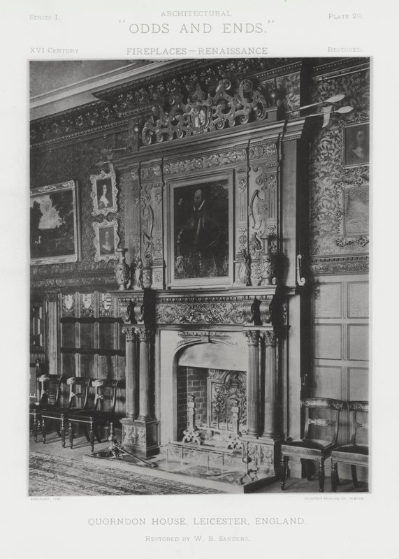 Öppen spis: Quorndon House, Leicester, England (s/v foto) av American Photographer (after)