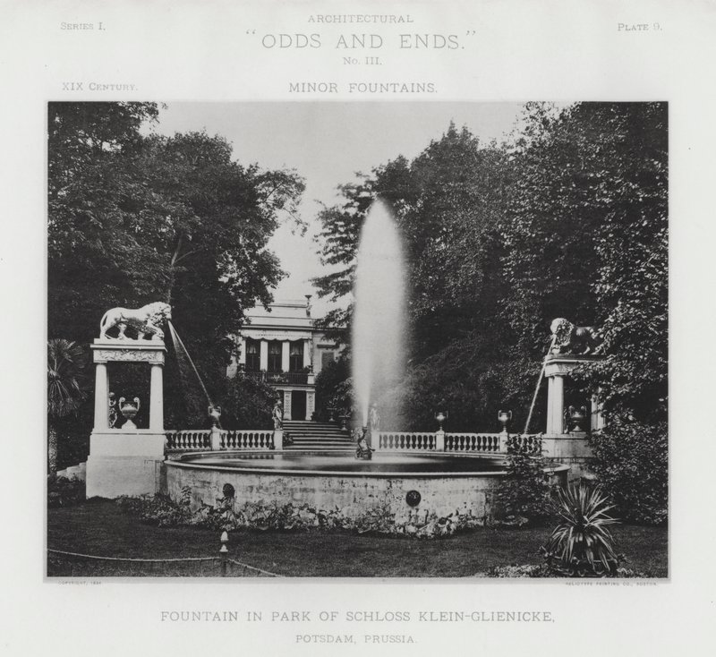 Fontän i parken Schloss Klein-Glienicke, Potsdam, Preussen (s/v foto) av American Photographer (after)