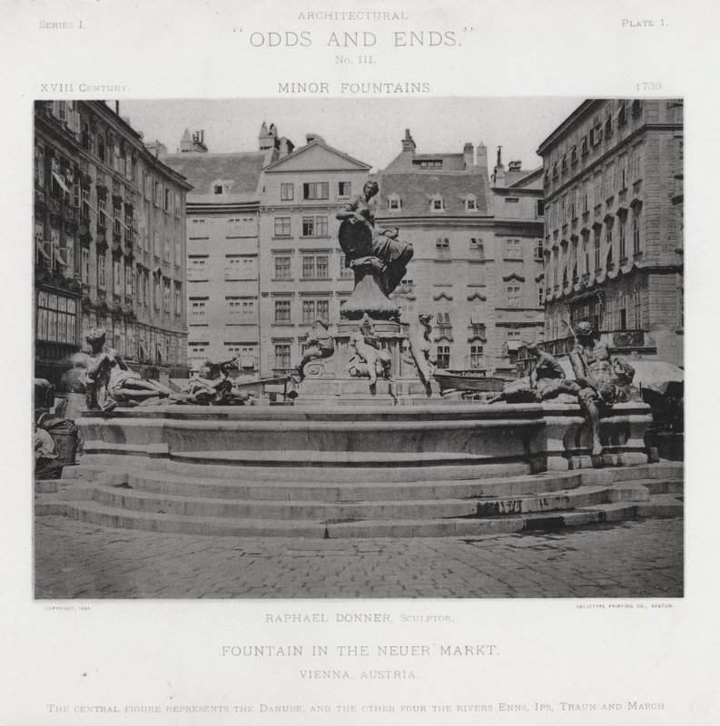 Fontän i Neuer Markt, Wien, Österrike (s/v foto) av American Photographer (after)