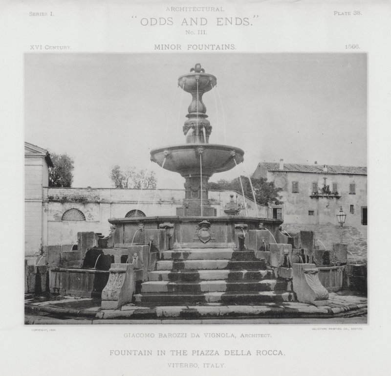 Fontän på Piazza Della Rocca, Viterbo, Italien (s/v foto) av American Photographer (after)