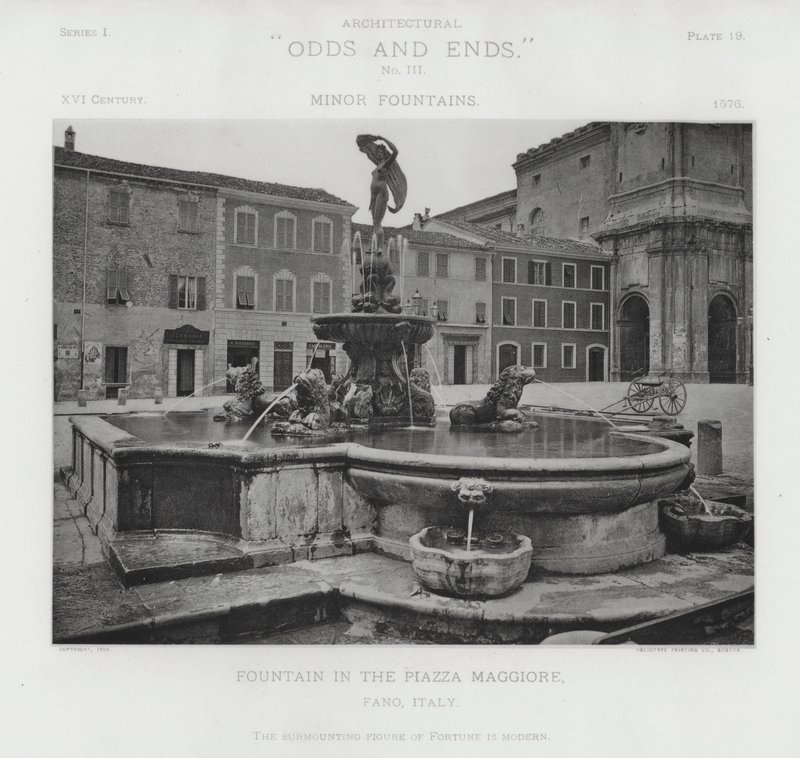 Fontän på Piazza Maggiore, Fano, Italien (s/v foto) av American Photographer (after)