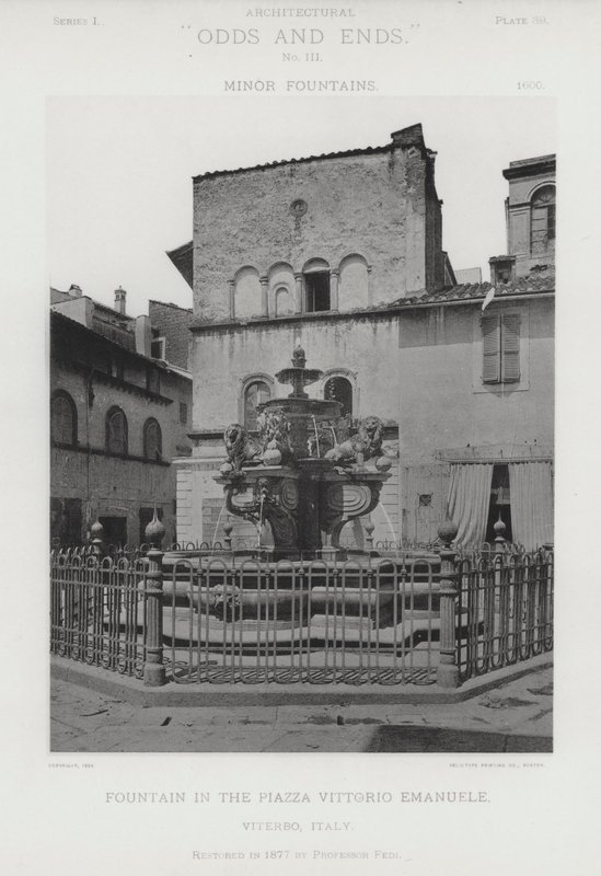 Fontän på Piazza Vittorio Emanuele, Viterbo, Italien (s/v foto) av American Photographer (after)