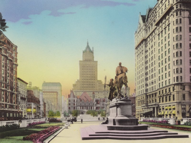 New York: Fifth Avenue och Plaza; Heckscher Bldg; Gen Sherman-statyn; Hotel Plaza (foto) av American Photographer (after)