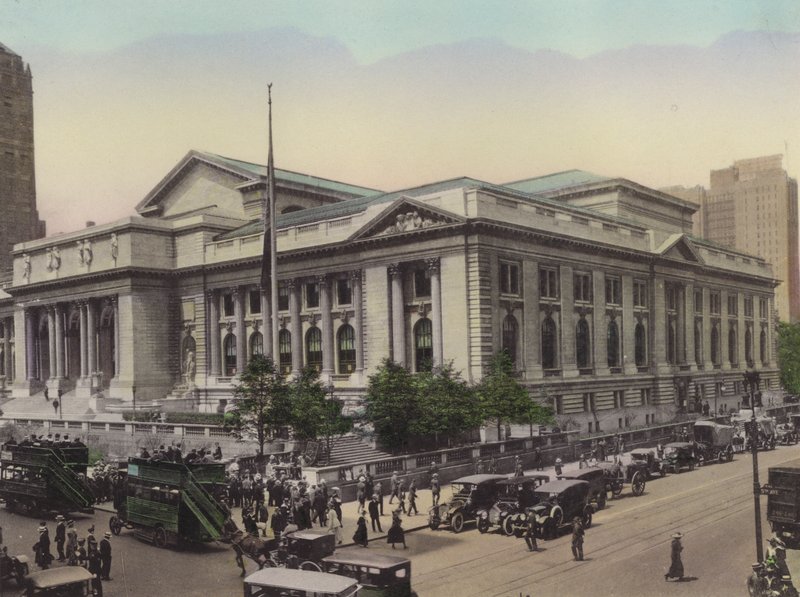 New York: Public Library, Fifth Avenue och West 42nd Street (foto) av American Photographer (after)