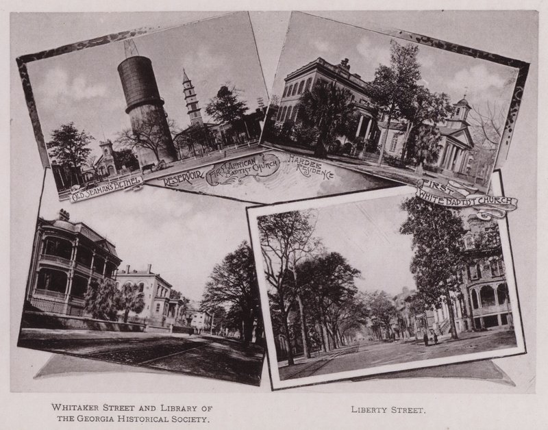 Gamla sjömansbetel; Reservoar; Första afrikanska baptistkyrkan; Hardee Residence; Första vita baptistkyrkan; Whitaker Street och bibliotek i Georgia Historical Society; Liberty Street (s/v foto) av American Photographer (after)