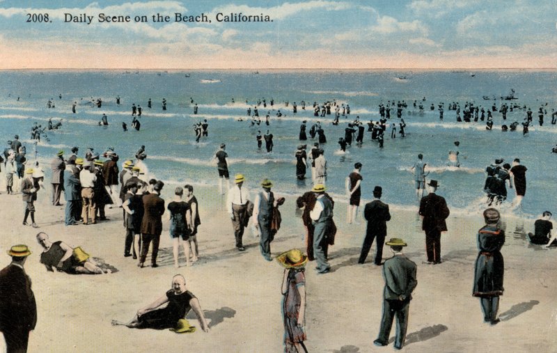 Människor som kopplar av på stranden, Kalifornien, USA (foto) av American Photographer (after)