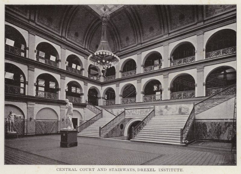 Philadelphia: Central Court and Stairways, Drexel Institute (s/v foto) av American Photographer (after)