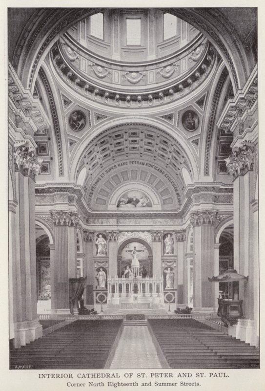 Philadelphia: Interior Cathedral of St Peter and St Paul, Corner North Eighteenth and Summer Streets (s/v foto) av American Photographer (after)