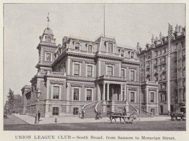 Philadelphia: Union League Club, South Broad, från Sansom till Moravian Street (s/v foto) av American Photographer (after)