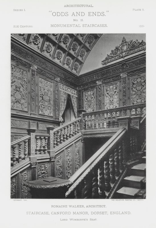 Staircase, Canford Manor, Dorset, England (s/v foto) av American Photographer (after)