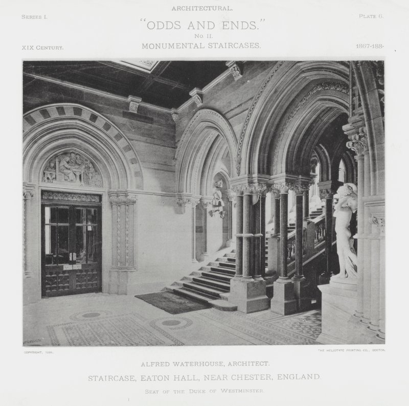 Trappa, Eaton Hall, nära Chester, England (s/v foto) av American Photographer (after)