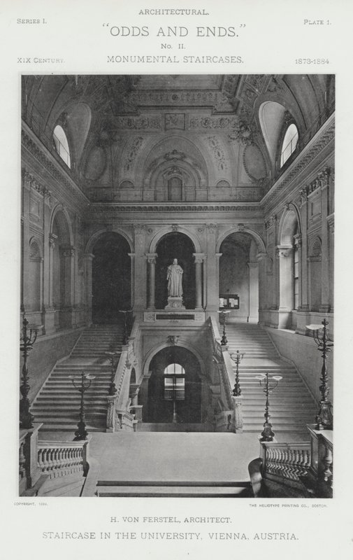 Trappa i universitetet, Wien, Österrike (s/v foto) av American Photographer (after)
