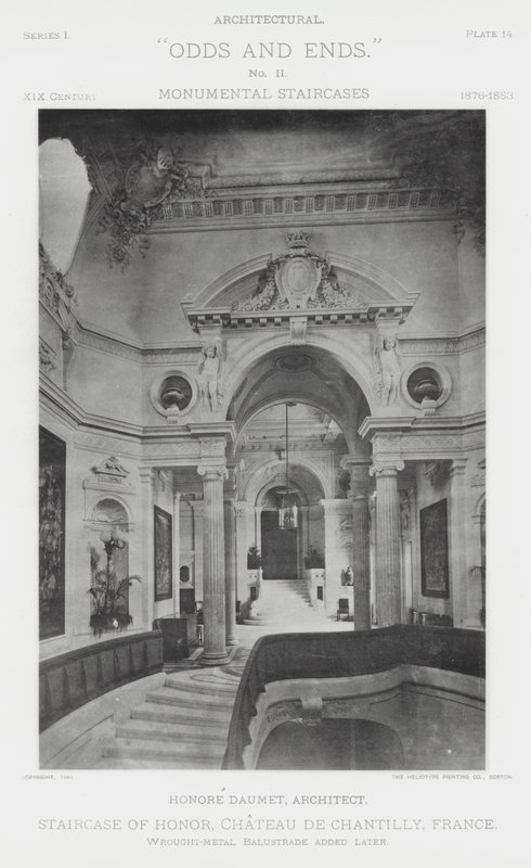 Staircase of Honor, Chateau De Chantilly, Frankrike (s/v foto) av American Photographer (after)