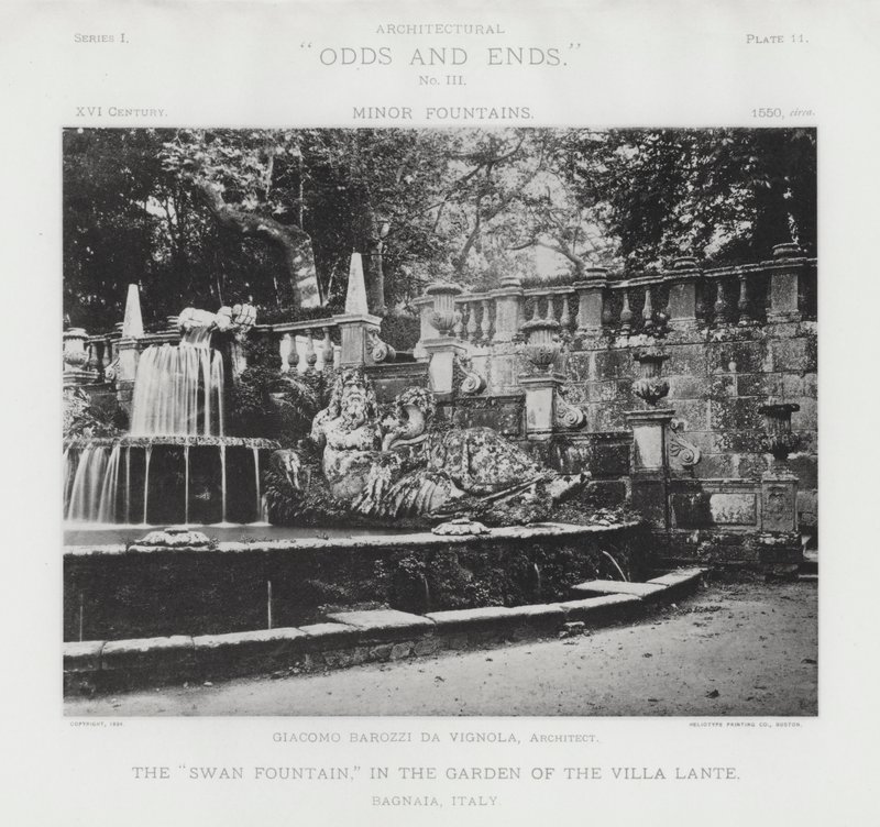 "Svanfontänen", i trädgården i Villa Lante, Bagnaia, Italien (s/v foto) av American Photographer (after)