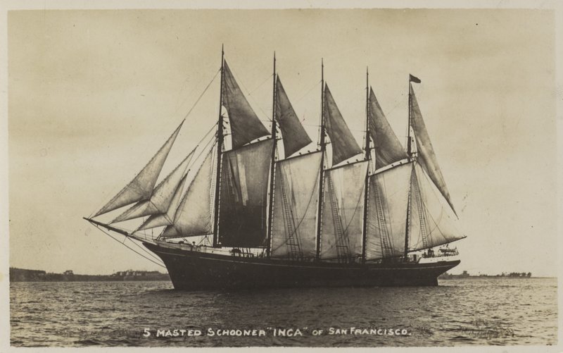 5 mastad skonare Inca, San Francisco av American Photographer