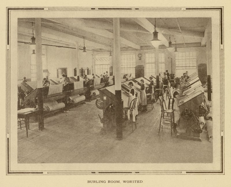 Amoskeag Manufacturing Company: Burling Room, Worsted (svartvitt foto) av American Photographer