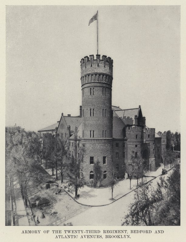 Armory of the Twenty-Third Regiment, Bedford and Atlantic Avenues, Brooklyn (s/v foto) av American Photographer