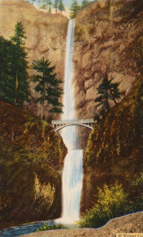 Benson Bridge vid Multnomah Falls (färgfoto) av American Photographer