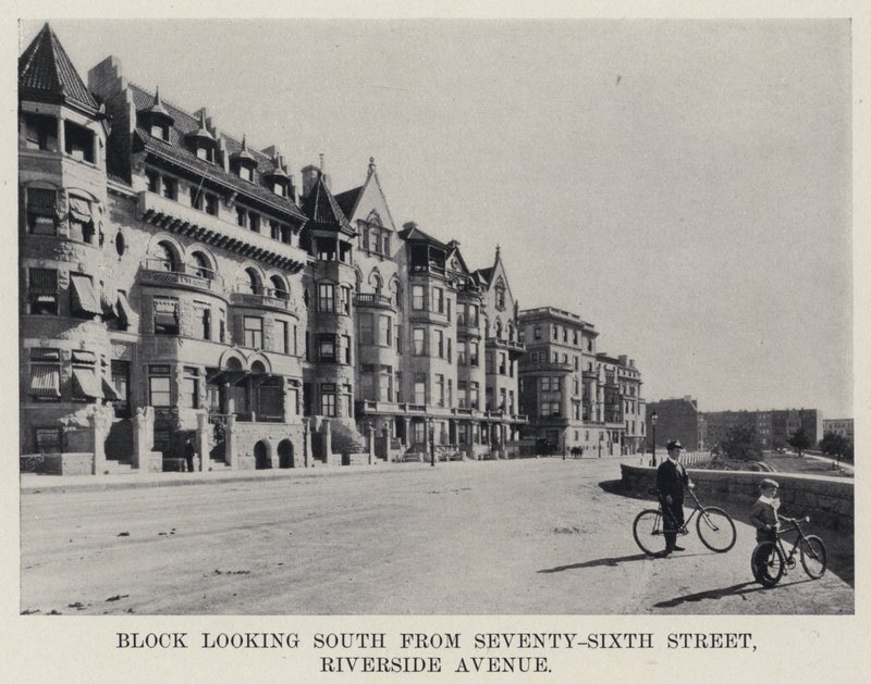Block ser söderut från Seventy-Sixth Street, Riverside Avenue (s/v foto) av American Photographer