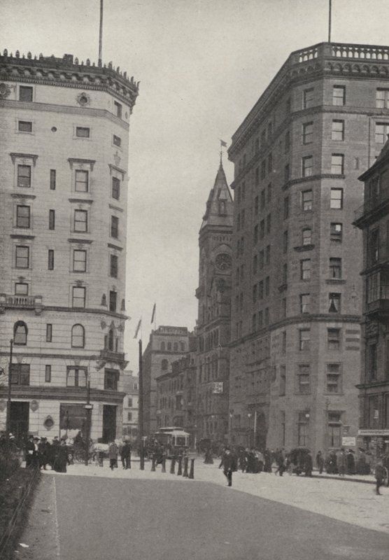 Boston: Masonic Temple, YMCU, Hotel Touraine, Boylston Street (svartvitt foto) av American Photographer