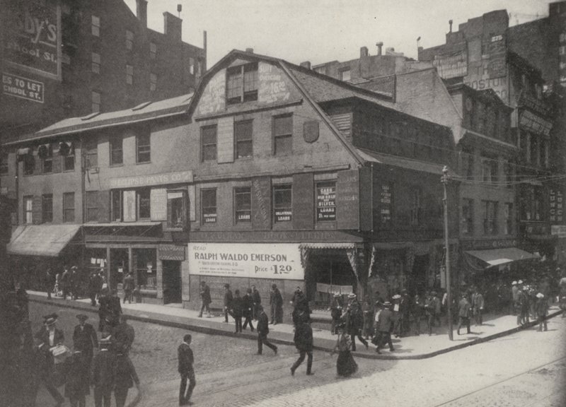 Boston: Old Corner Bookstore, byggd 1712 (svartvitt foto) av American Photographer