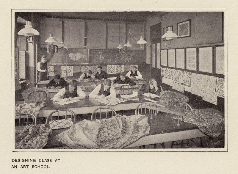 Designlektion på en konstskola (svartvitt foto) av American Photographer