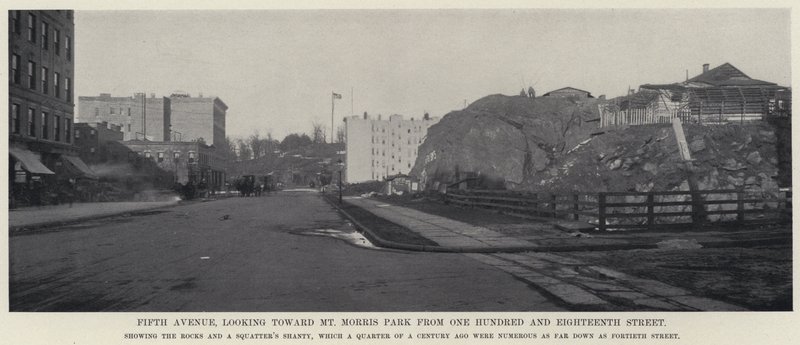 Fifth Avenue, med utsikt mot Mt Morris Park från One Hundred and Eighteenth Street (s/v foto) av American Photographer