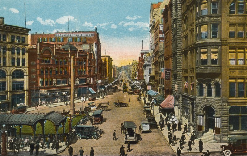 First Avenue och Pioneer Square (färgfoto) av American Photographer