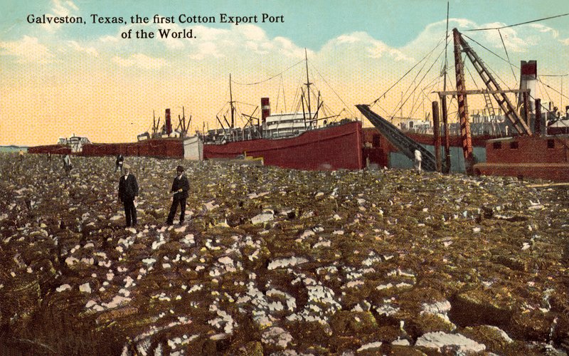 Galveston, Texas, USA, världens första exporthamn för bomull (färgfoto) av American Photographer