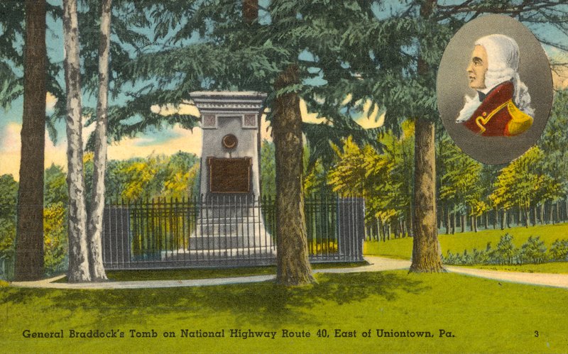 General Braddocks grav, National Highway Route 40, öster om Uniontown, Pennsylvania (färgfoto) av American Photographer