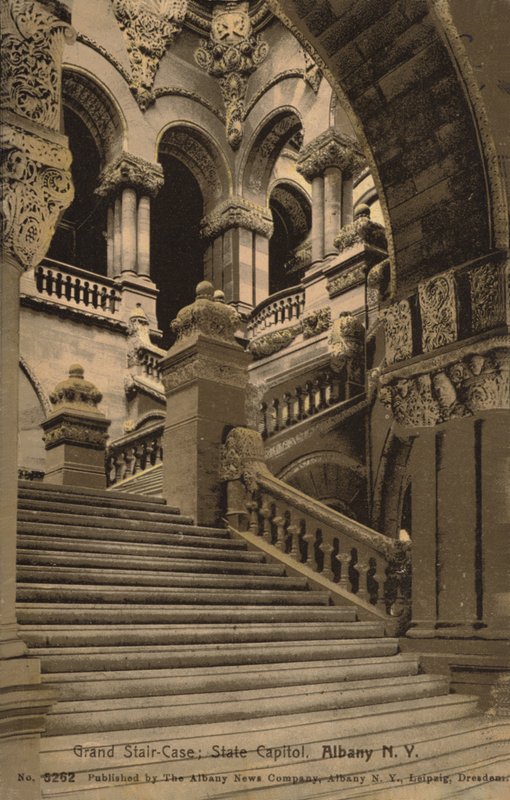 Stora trappan, State Capitol, Albany, New York, USA (svartvitt foto) av American Photographer