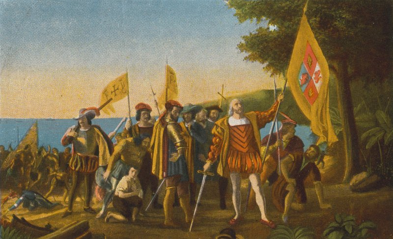 Columbus landsteg på San Salvador av American Photographer