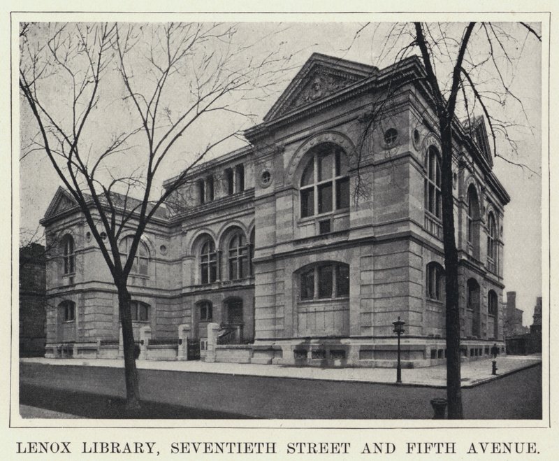 Lenox Library, Seventieth Street och Fifth Avenue (s/v foto) av American Photographer