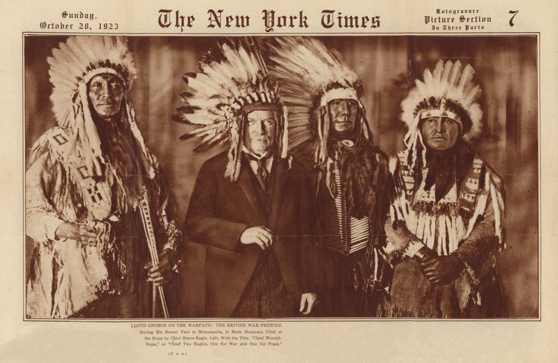 Lloyd George på krigsstigen: den brittiske krigspremiärministern (svartvitt foto) av American Photographer