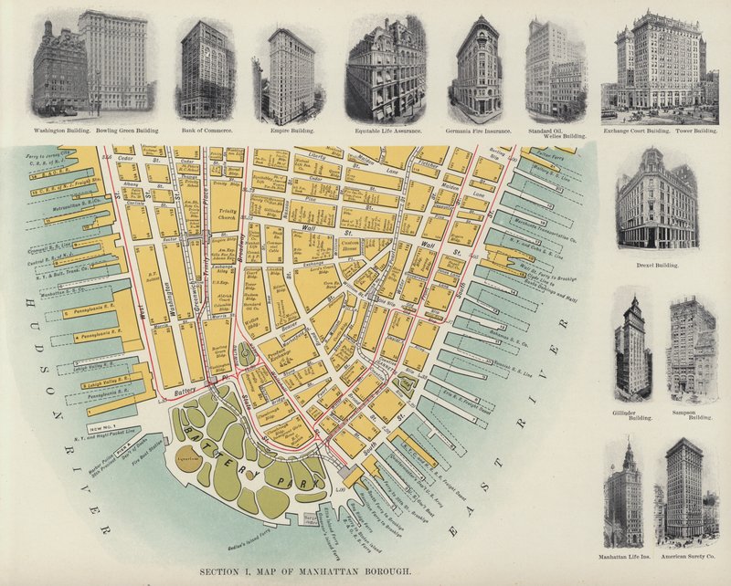 Karta över Manhattan Borough (svartvitt foto) av American Photographer